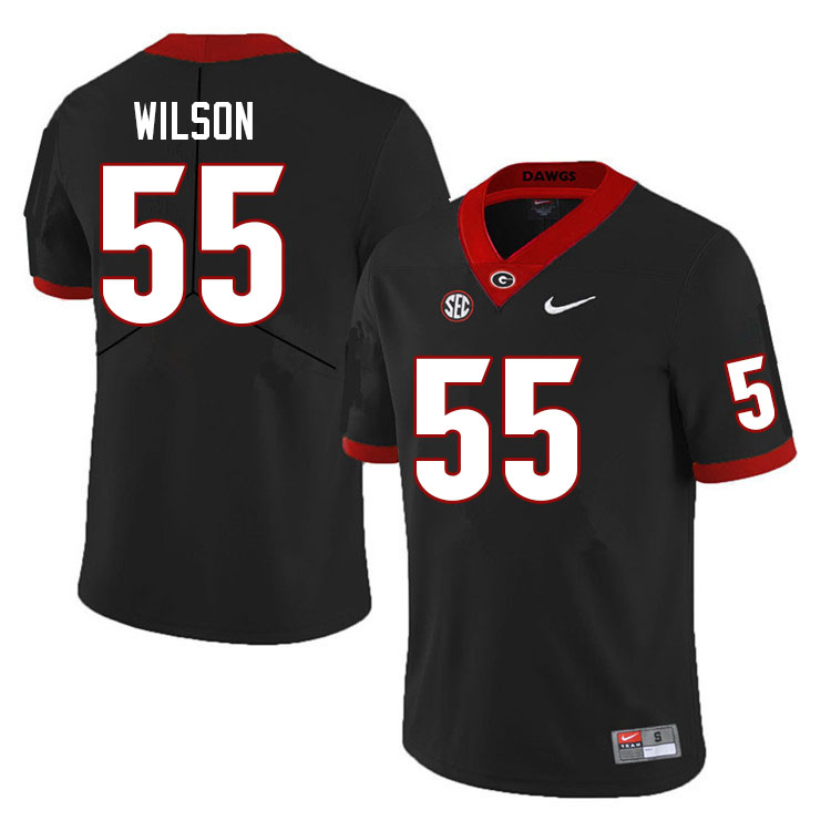 Men #55 Jared Wilson Georgia Bulldogs College Football Jerseys Sale-Black